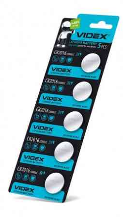 Батарейка літієва VIDEX CR2016 5 pcs BLISTER CARD Київ