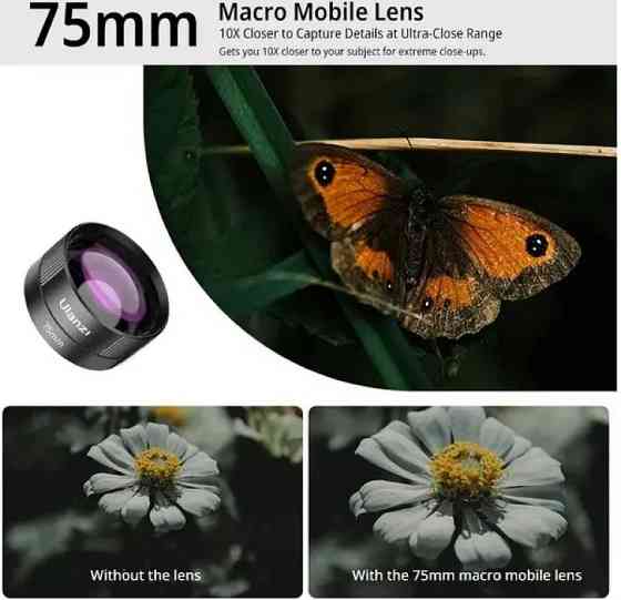 ULANZI 75mm Macro Lens — макрообъектив 10X для телефона макролинза. Харьков