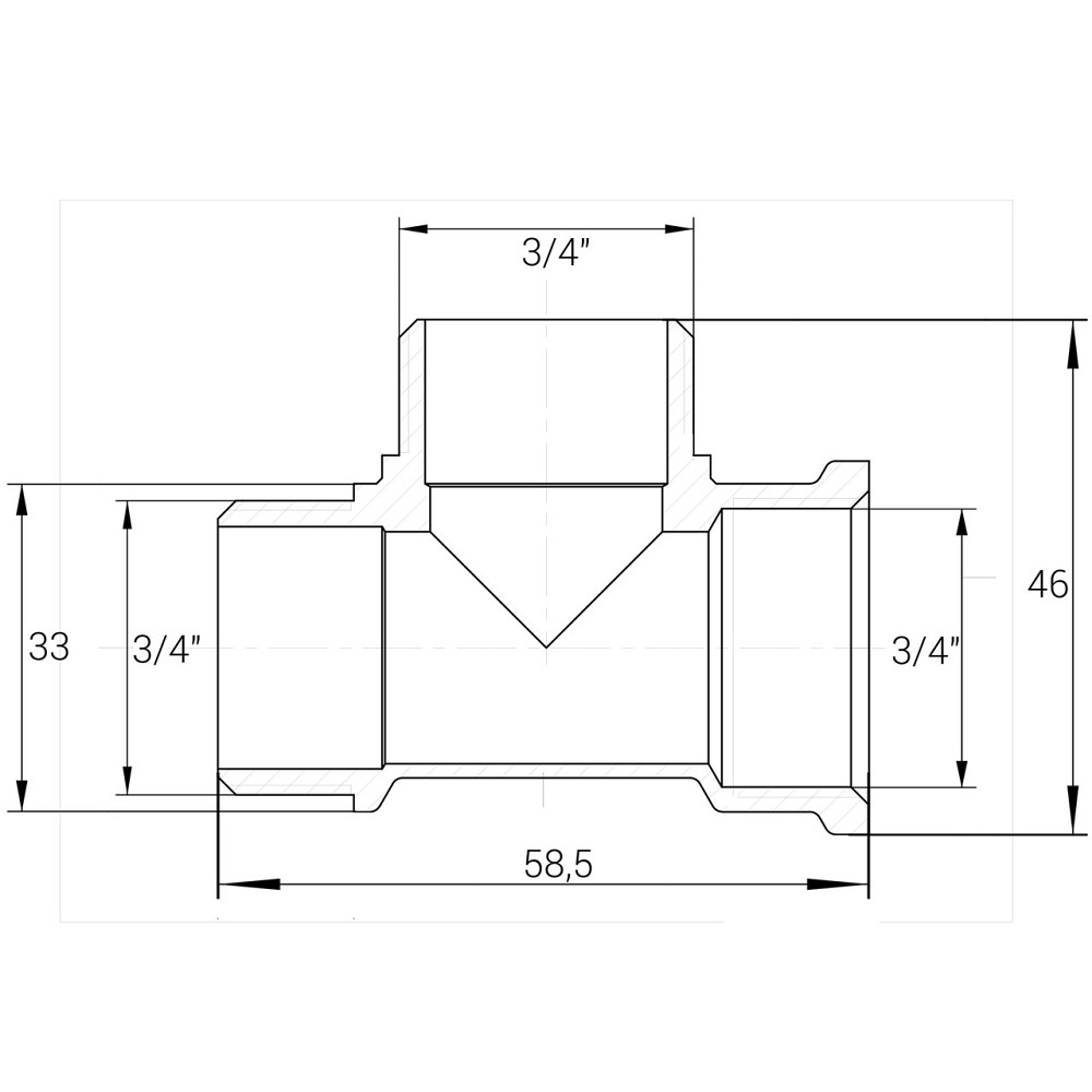 Тройник 3/4″ВНН никелированный NT445S OPTIMUM (000030812) Киев - изображение 2