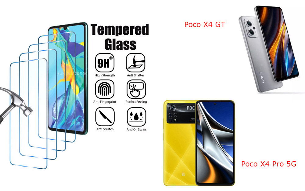 Захисне скло ArmorGlass для Poco X4 GT, Poco X4 Pro 5G – стійке до подряпин та ударів Київ - фото 1