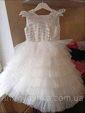 Платье Белое нарядное с блестками для девочки Кривой Рог