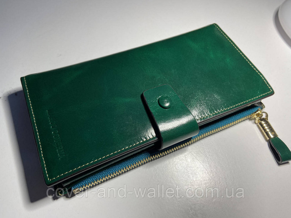 Зелений жіночий гаманець клатч з гладкої шкіри Marco Coverna 8653 Київ - фото 1