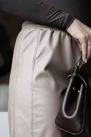 Прямые кожаные штаны на меху Choice 50-52, Мокко Киев