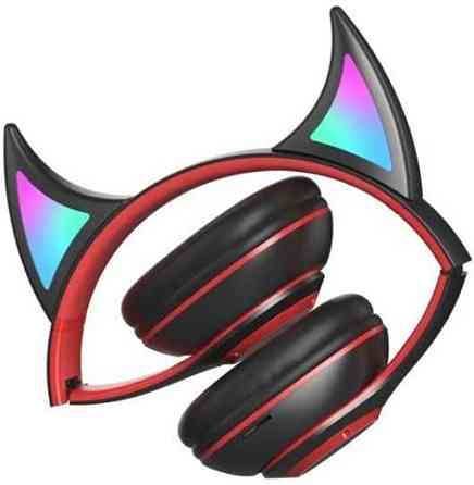 Дитячі навушники Bluetooth Cat STN-25 вушка сатани з RGB підсвіткою. Харків