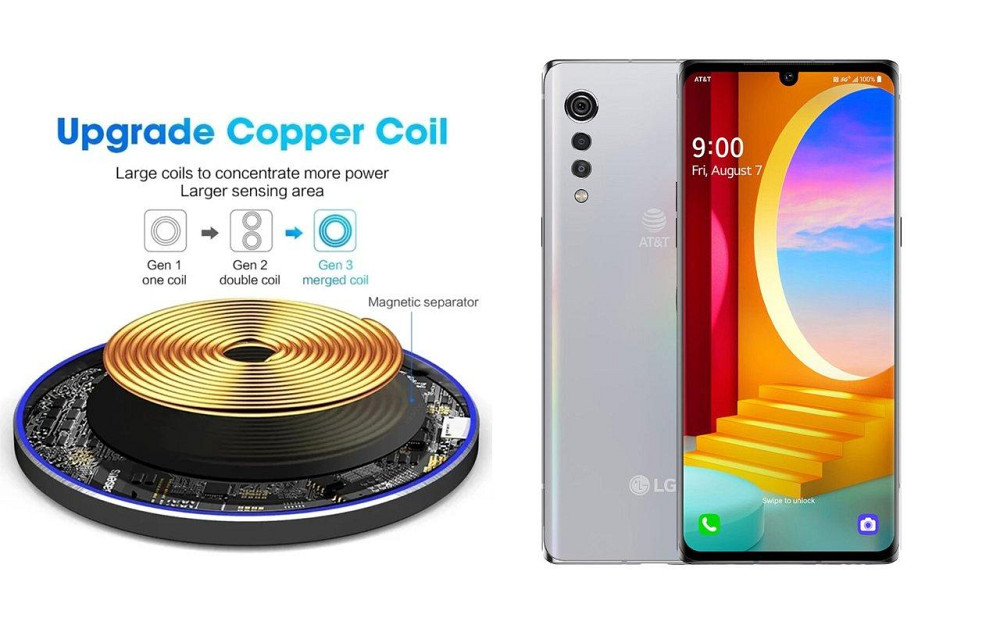 Бездротовий зарядний пристрій Copper до 30W для KYOCERA Torque G06, USB-C, LED Київ - фото 2