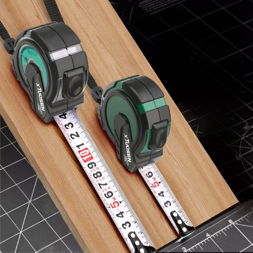 Рулетка будівельна вимірювальна 5м, прогумована з метричною шкалою з автоматичним замком, протиударна чорно-зелена Кам'янець-Подільський - фото 5