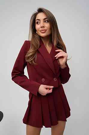 Женский классический трендовый костюм двойка мадонна + подкладка Марсал, 48 Одесса