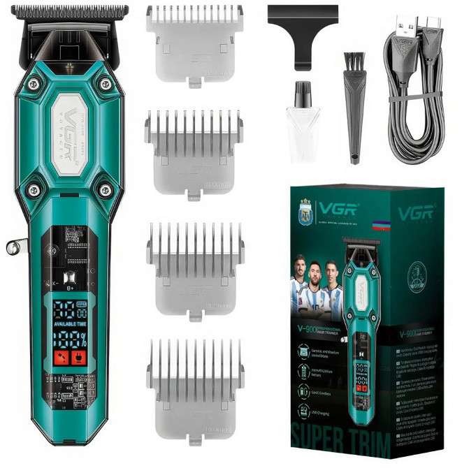 Машинка для стриження акумуляторна VGR V-900, зелена Винница - изображение 1