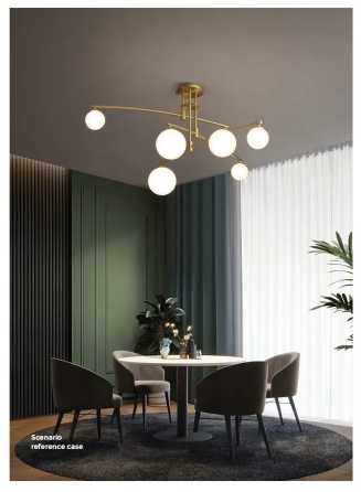 Светодиодная люстра Жемчужина 8818 (Золотистая) на 9 плафонов Винница