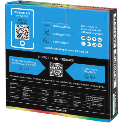 Кулер для корпуса Arctic P14 PWM PST A-RGB (ACFAN00239A) Винница - изображение 5