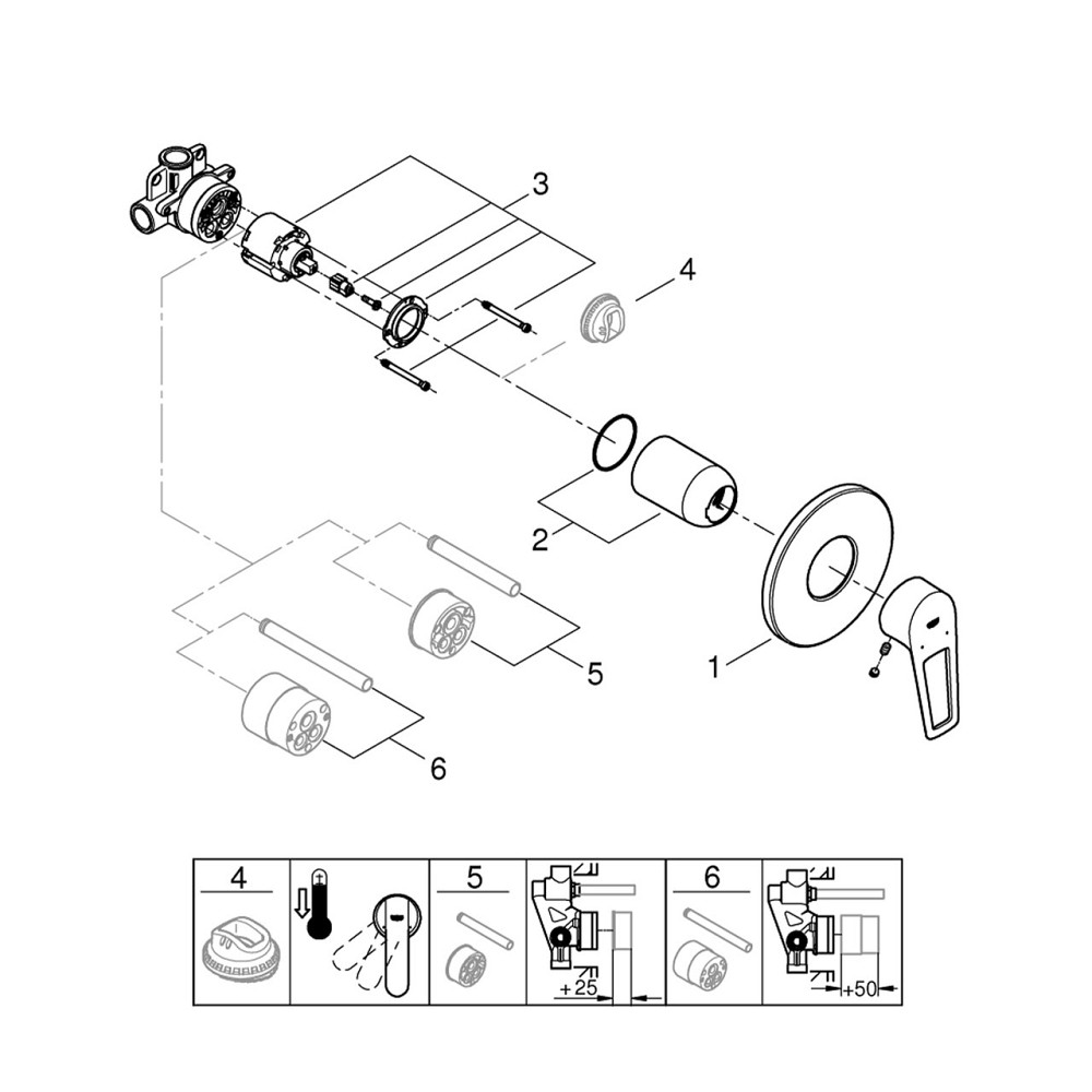 Змішувач прихованого монтажу для душу Grohe BauLoop New 29042001 Київ - фото 6