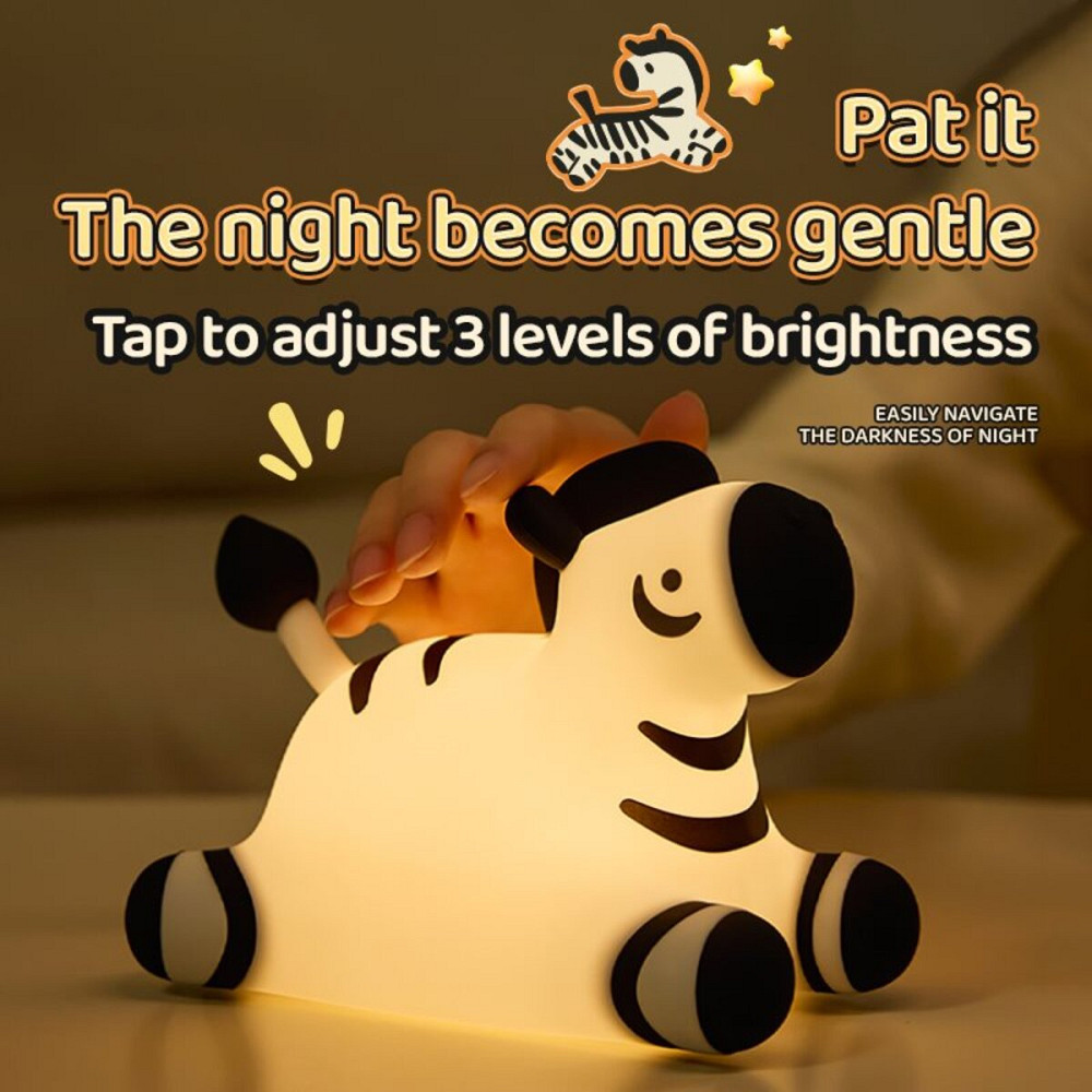 Нічник дитячий силіконовий сенсорний Зебра VALESO A067 для спальні акумуляторний Коломия - фото 6