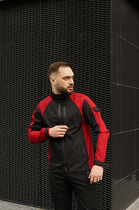 Чоловіча куртка soft shell спортивна софтшел демісезонна softshell осінь весна 'iForce' червона 2XL Одеса - фото 6