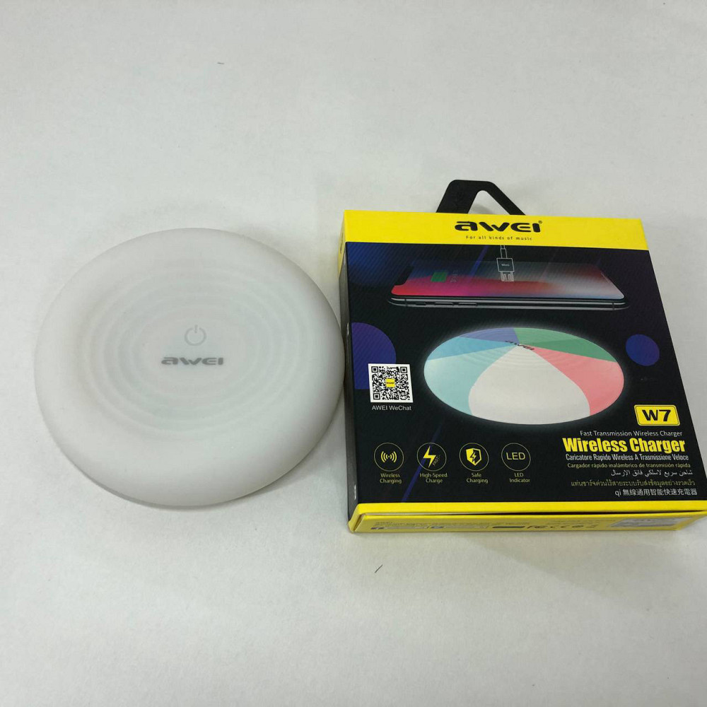 Бездротова зарядка з підсвічуванням 7 кольорів 10W 7 COLOR Awei W7 + WIRELESS CHARGE XD-91 Львів - фото 1
