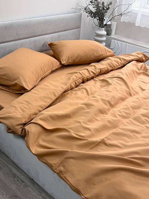 Ecotton Комплект постільної білизни Ecotton двоспальний 180х215 см однотонний помаранчевий Oran Коломия - фото 5