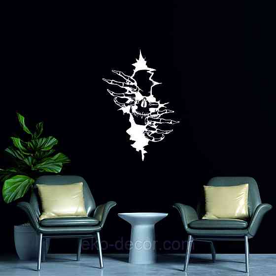 Декоративне настінне Панно «Скелет», Декор на стіну 110*75 см, Білий Київ