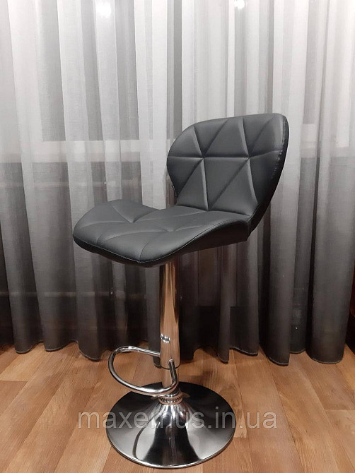 Барний стілець для барної стійки хокер з спинкою на кухню крісло барне високе Hoker еко шкіра B 087  Львів - фото 1
