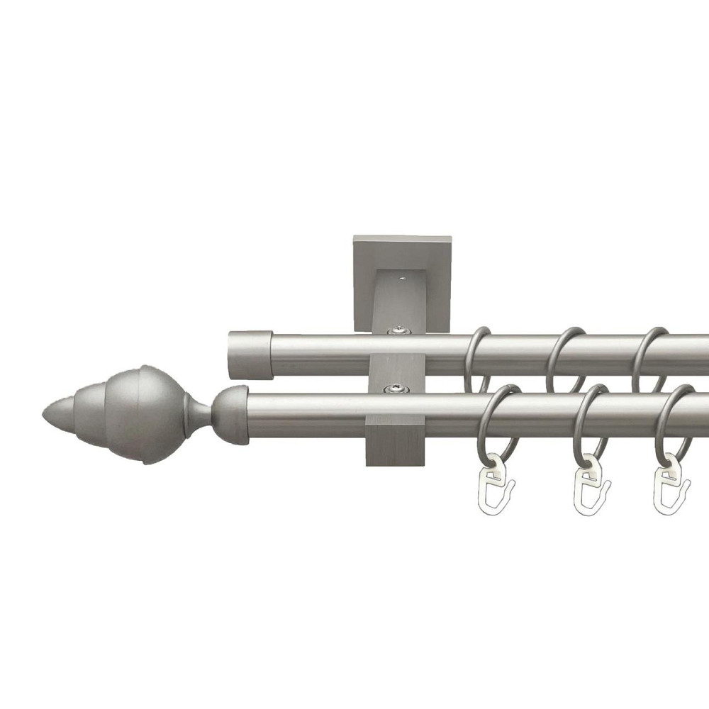 Карниз Orvit Треві металевий дворядний техно гладка труба кільце металеве Сатин 19\19 мм 240 см (00-00027417) Львів - фото 1