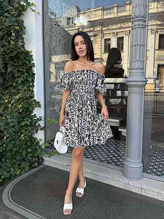 Жіноче легке принтоване плаття з турецького батисту Чорний, 42/44 Одеса