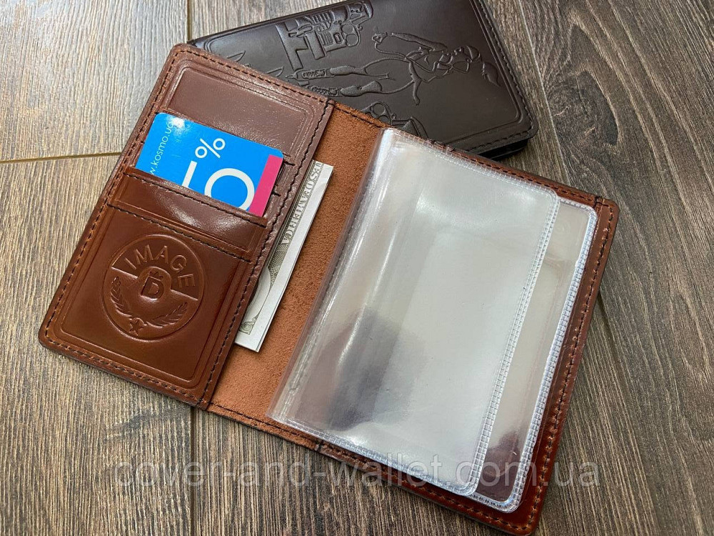 Жіноча шкіряна обкладинка для водійських документів Бордовий Київ - фото 3