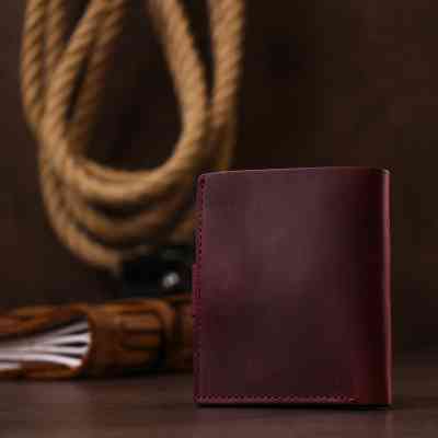 Портмоне Shvigel Кожаное Вишневое (16478) Винница