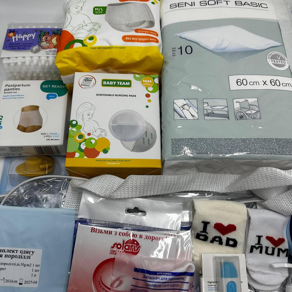 Набір у пологовий будинок для мами та новонародженого Premium у прозорій сумці L + сумка M для малюка 34 позиції EkoMama Кривий Ріг - фото 6