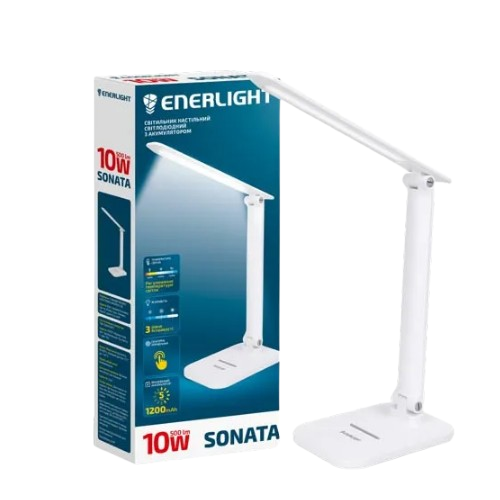 Лампа настільна LED 10W 3000-6000К з акумулятором білий SONATA10SMD50MW Enerlight Житомир