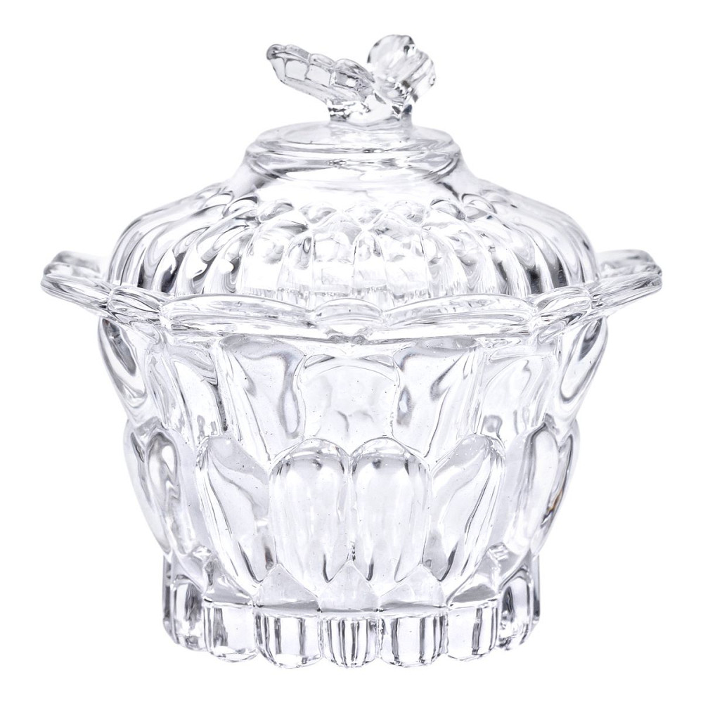 Yiwu Цукерниця скляна Ø9 см цукерниця кругла з кришкою прозора HP-4-114 Київ - фото 1