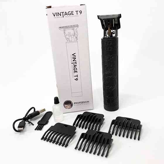 Машинка для стрижки волосся Vintage T9-2 BLACK AV-462 4 насадки Київ