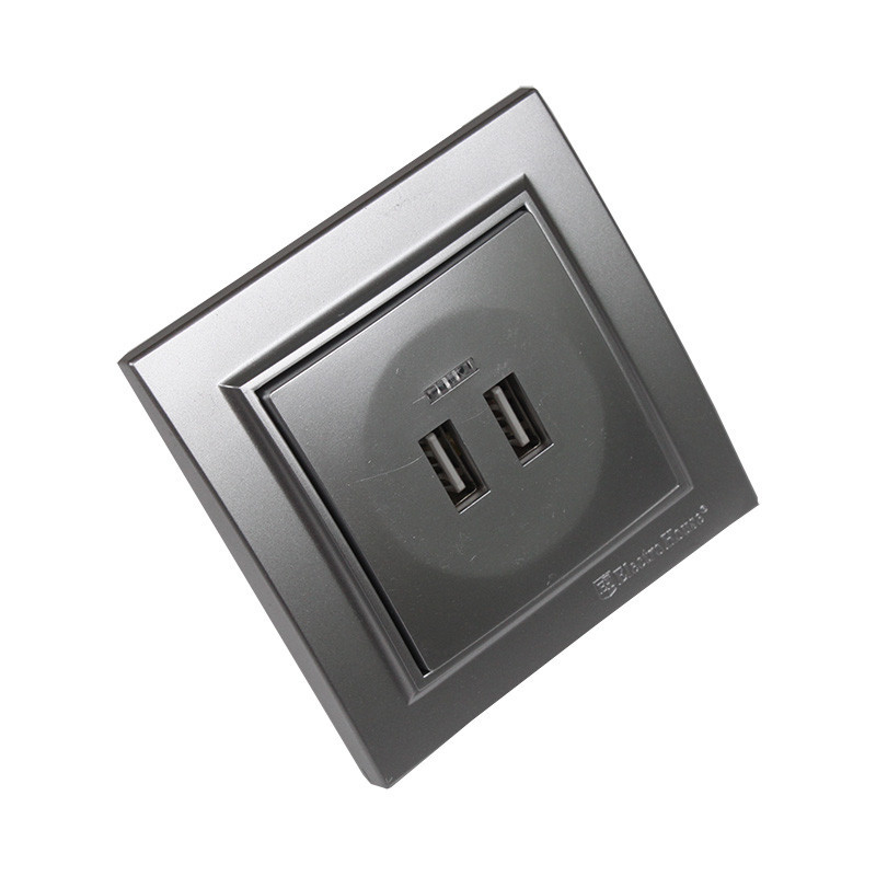 Розетка USB (2 порта) 2A, Enzo серебряный камень Днепр - изображение 2
