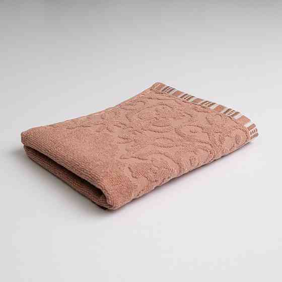 Полотенце для рук и лица махровое с орнаментом GM Textile 40х70см 400г/м2 (Бежевый) Сумы