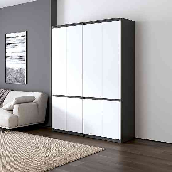 Шкаф для одежды VAYS, со штангой и полками, комплект из 2 шкафов R10+R24 Антрацит-Белый фасад Львов