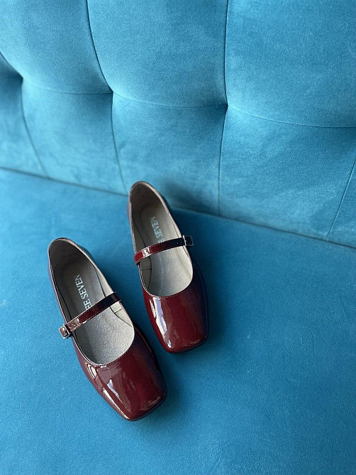 Балетки жіночі SEE SEVEN 1516 бордові (весна-осінь, шкіра лакована) (5477) 39 Коломыя - изображение 1