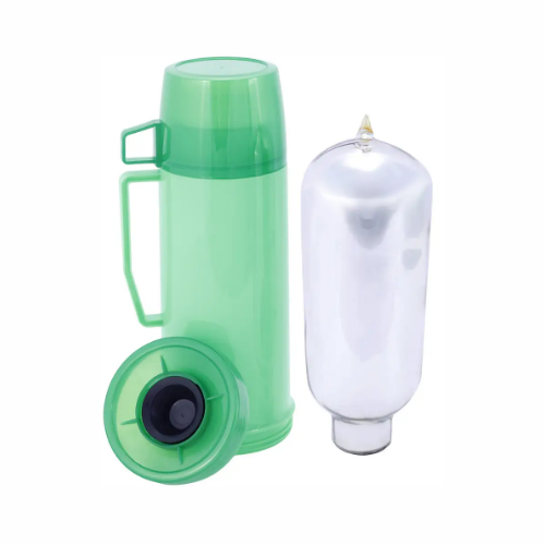 Термос 1л зі скляною колбою і пластикової чашкою (синій, зелений, червоний) KAMILLЕ 2072 Житомир - фото 3