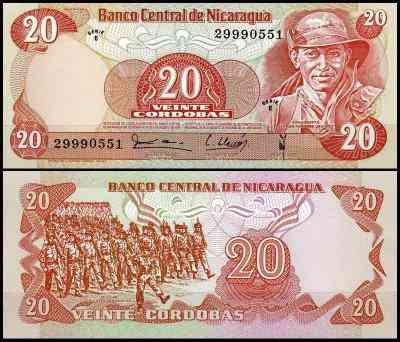 Никарагуа / Nicaragua 20 Cordobas 1984 UNC Полтава