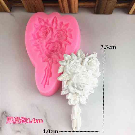 Молд кондитерский Букет роз 73 на 40 мм розовый Киев