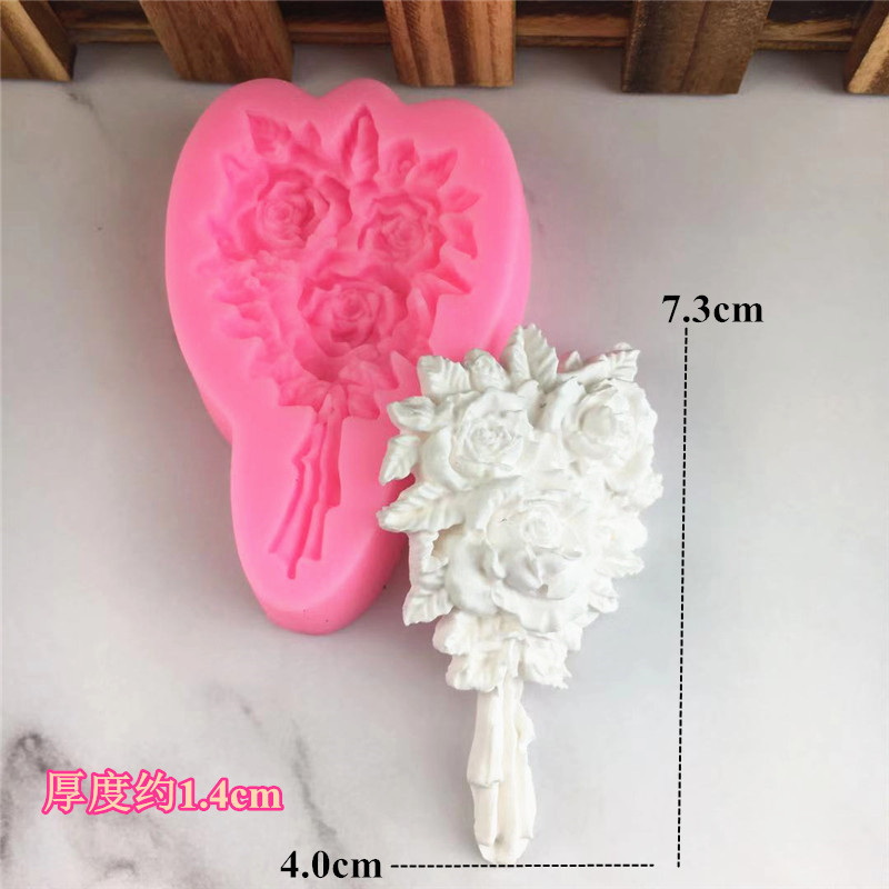 Молд кондитерский Букет роз 73 на 40 мм розовый Киев - изображение 2