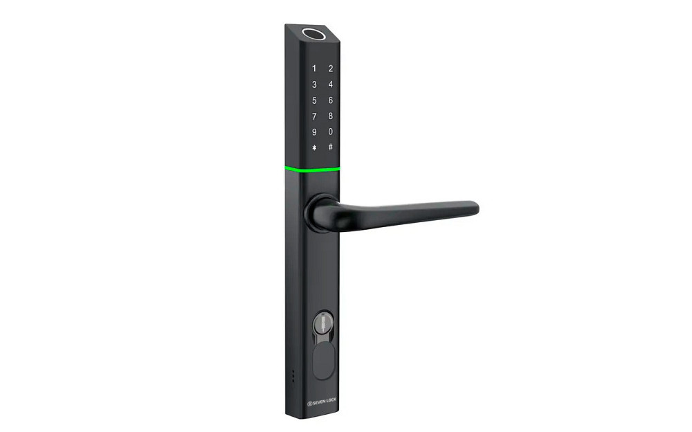 Умный дверной биометрический замок SEVEN LOCK SL-7763BF black Киев - изображение 3