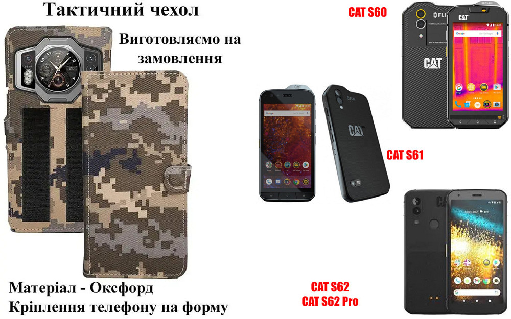 Тактический чехол для Blackview Oscal Tiger 10, Tiger 12, Tiger 13, крепится к снаряжению на липучке Киев - изображение 1