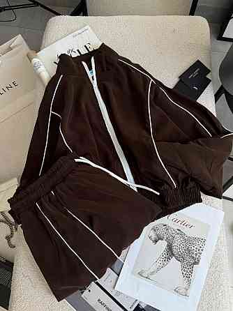 Женский стильный трендовый костюм двойка купра Шоколад, 44/46 Одесса