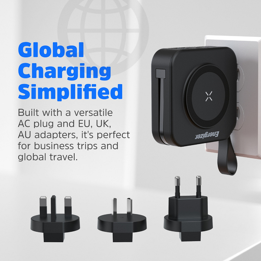 УМБ Energizer Magnetic Wireless 10000mAh 20W PD,AC зарядка,QI-15W, built-in USB-C,USB-А,USB-C In/Out Вінниця - фото 5