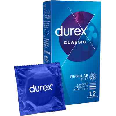 Презервативы Durex Classic латексные с силиконовой смазкой (классические) 12 шт (5010232954243) Винница