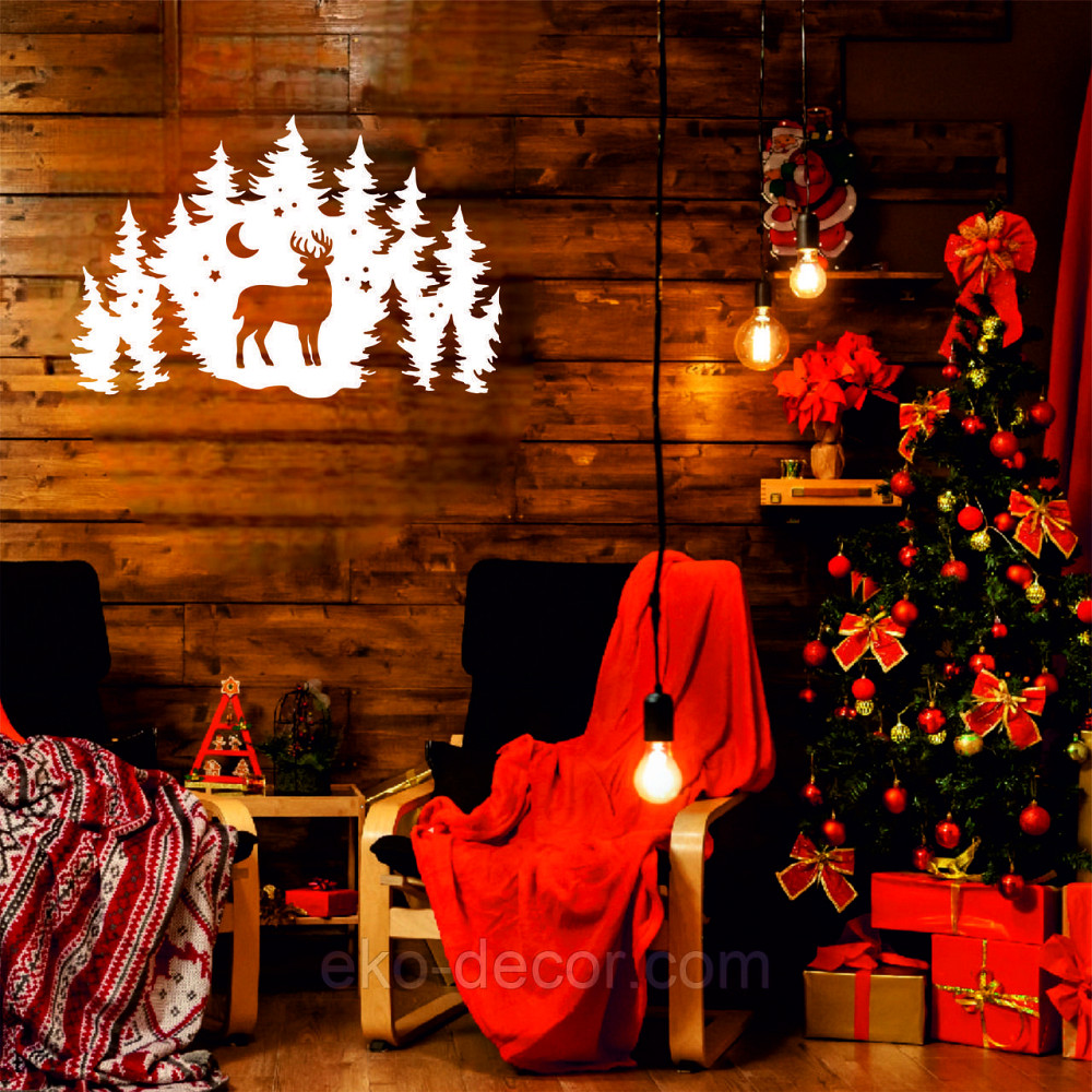 Декоративное настенное Панно «Новый год», Декор на стену 50*32 см, Белый Киев - изображение 2