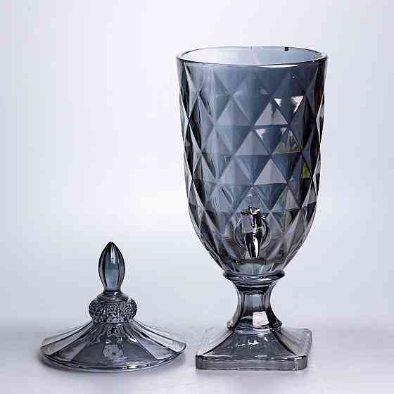 Лимонадниця з краном скляна 3 л диспенсер для напоїв лимонадник із краном Сірий HP-19-305 Коломия