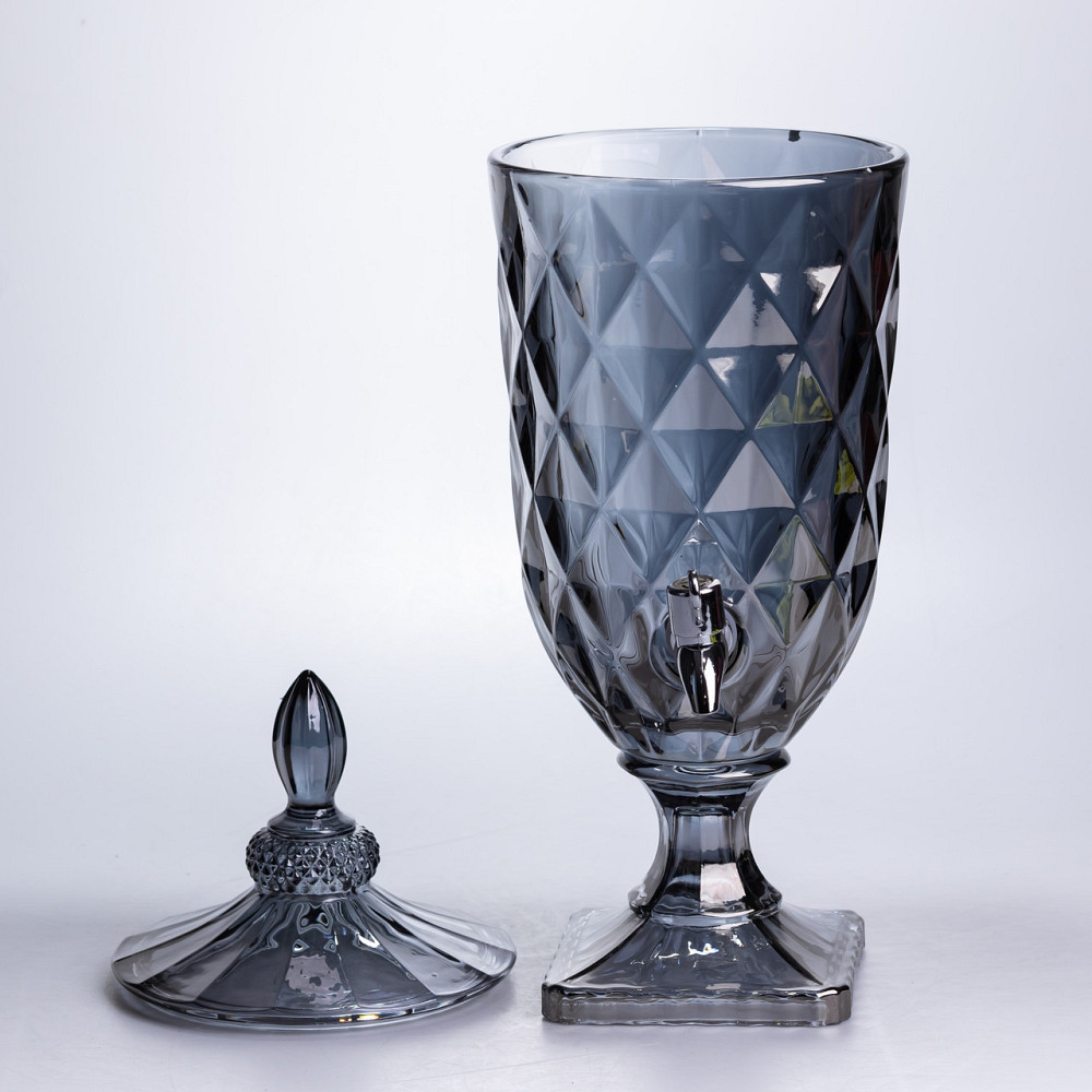 Лимонадниця з краном скляна 3 л диспенсер для напоїв лимонадник із краном Сірий HP-19-305 Коломия - фото 3