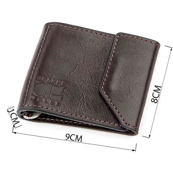 Затискач для грошей Темно-коричневий (GRANDE PELLE) Київ