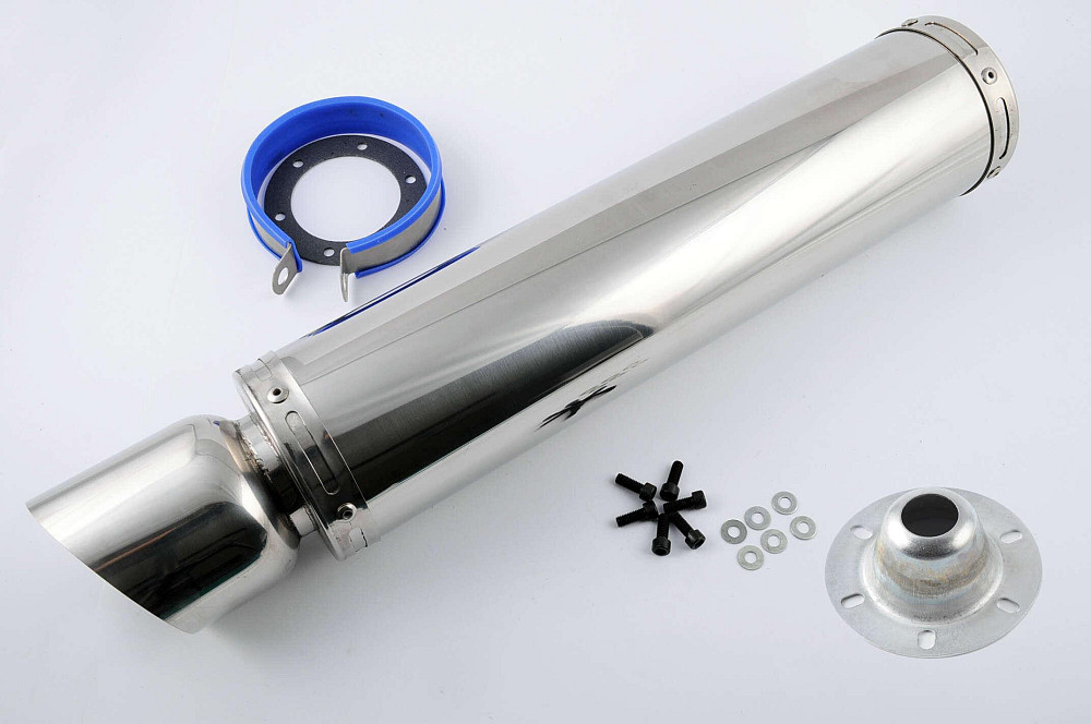 Глушник (тюнінг) 420 * 100mm, кріп. Ø78mm (нержавіюча сталь, хром, mod:24) Київ - фото 1