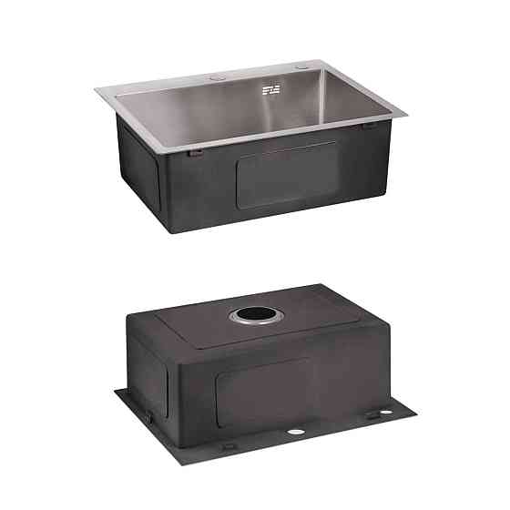 Комплект Lidz Handmade H5845 Мийка для кухні інтегрована Brushed у комплекті з дозатором + Lidz K01G Кошик для кухонної Київ