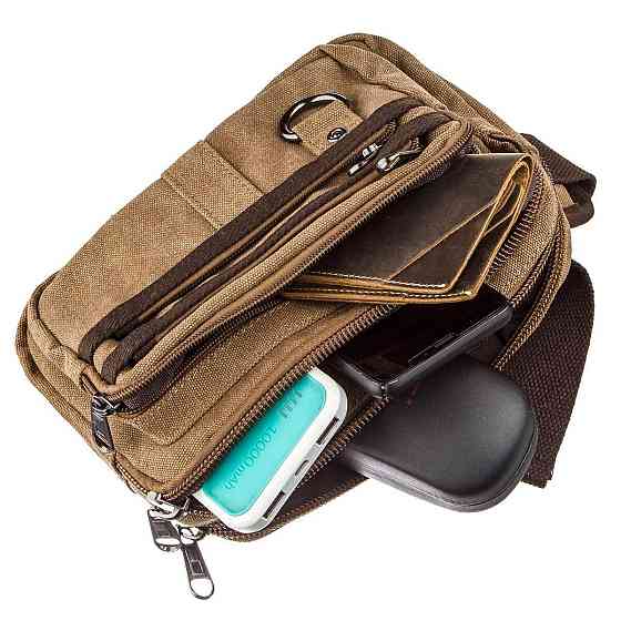 Бананка текстильная на пояс Vintage 20160 Коричневая Киев