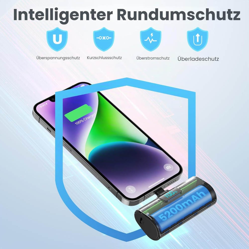 Мініпавербанк 5200 мАг для iPhone з Lightning, швидка зарядка PD 20 Вт, цифровий дисплей, Type-C, чорний Київ - фото 8